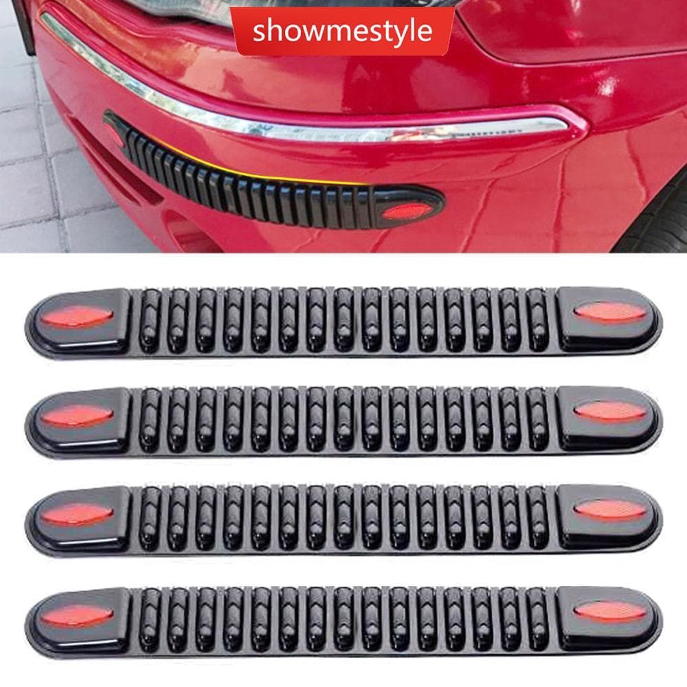 SMS 4 Pçs Protetor De Carro Amortecedor Dianteiro Lábios Divisor De Borracha Silano Pára-Choque Traseiro Guarda Adesivo 