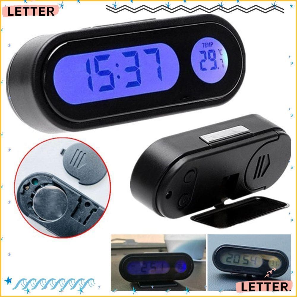 Carta Tempo Relógio Medidores Acessórios Decoração Mini Estilo Do Carro Luminoso Termômetro Automático