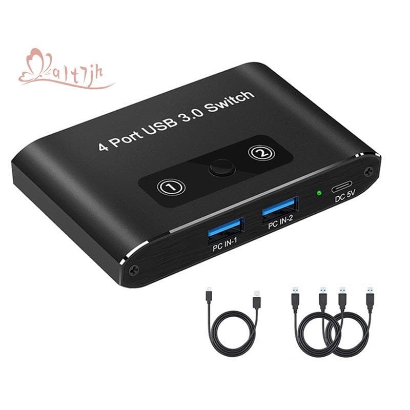 Switcher USB 3.0 De 4 Portas 2 Em 4 Saídas KVM Switch Printer Sharer Para Teclado De Computador