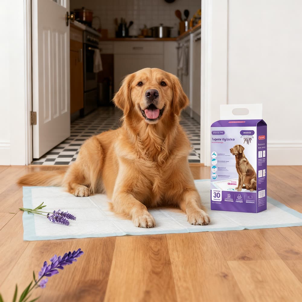 Newpet Tapete Higienico Confort Pads 80x60cm Para Caes Cachorro e Gatos com 30 Unidades Lavanda -com Borda Sem fugas