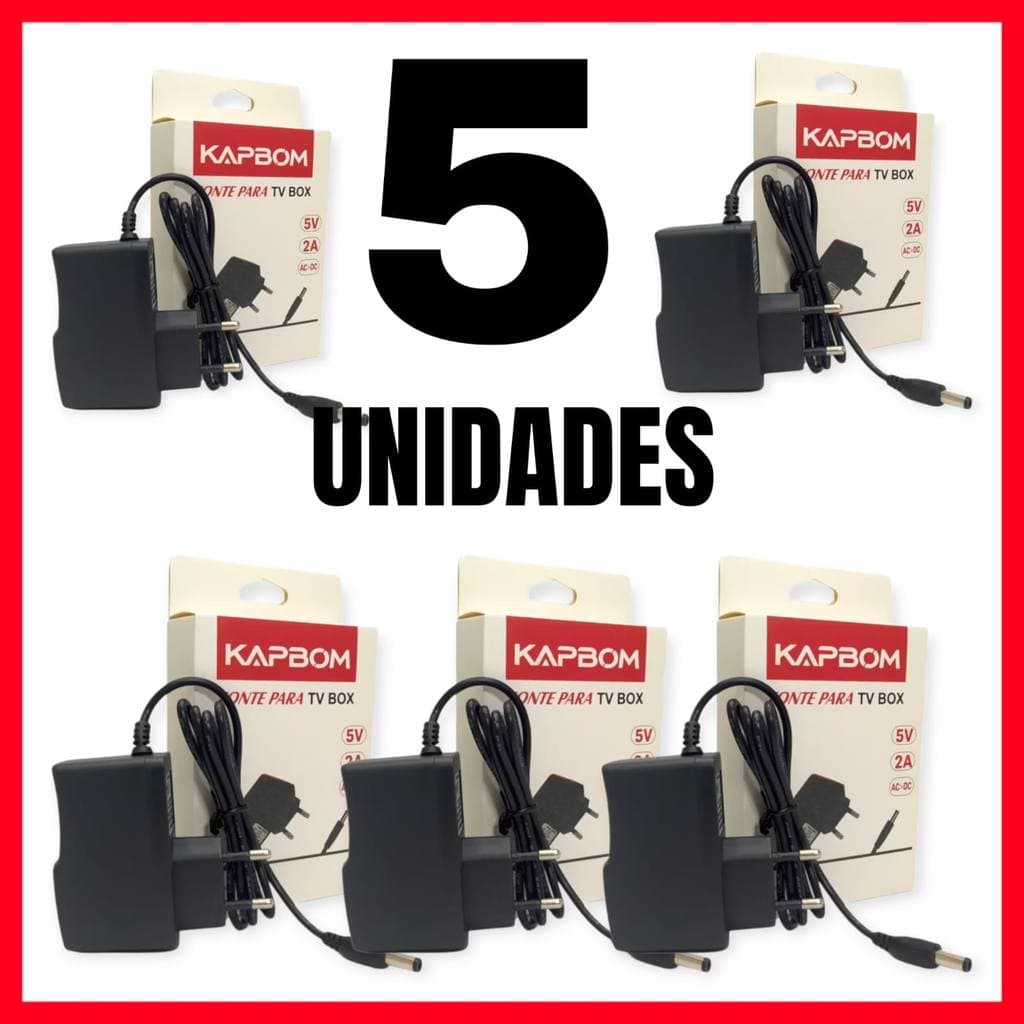 Kit 5/8 Fonte De Energia Para Tv Box 5v 2a