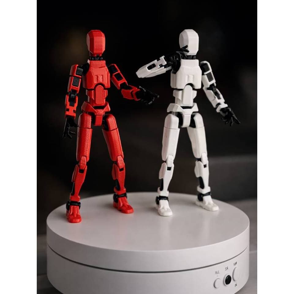 Kit 02 Bonecos 100% Articulatos Multi Dummy 13 Brinquedo Manequim Infantil DESMONTADO. VERMELHO PRETO/ BRANCO PRETO