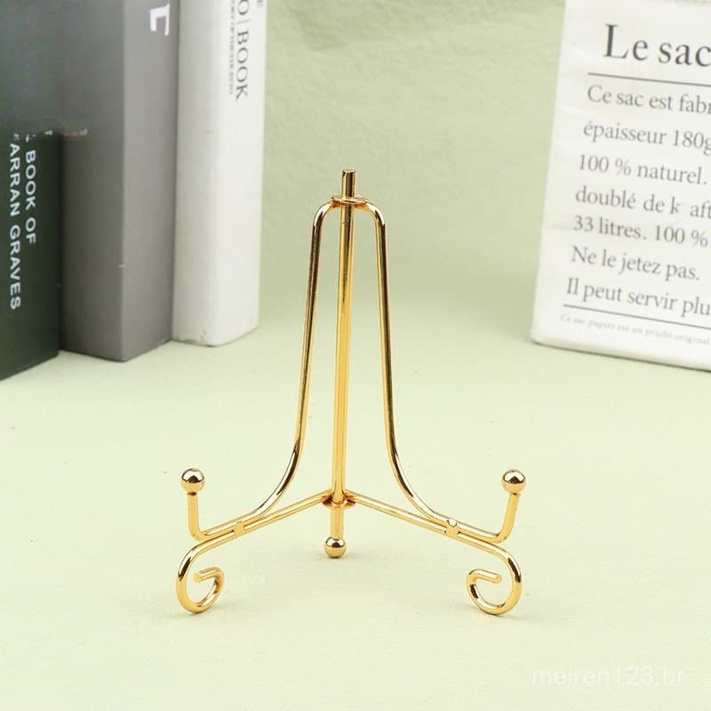 Suporte de Exibição de Arte em Ferro Dourado, Base de Prato para Livro de Artesanato, Fotografia, Decoração de Tigela, M