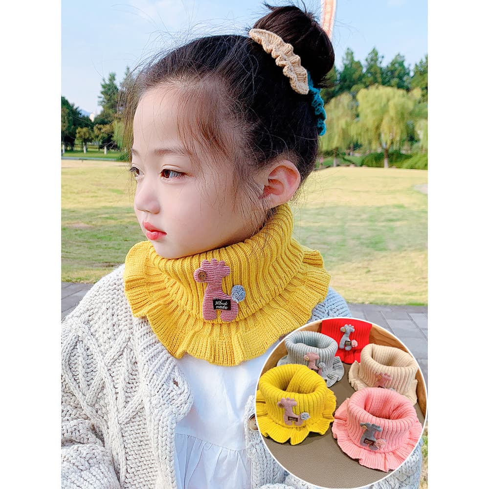 Bebê pulôver cachecol inverno quente à prova de vento gola de malha meninos meninas crianças cachecóis bonito outono inv