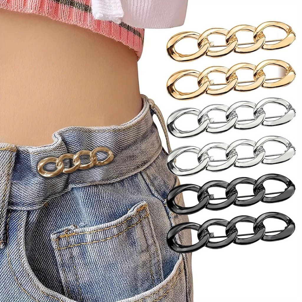 6 PCS Botão Jeans Ajustável , Apertador De Cintura De Calça , Pinos De Jean Para Broche Apertando