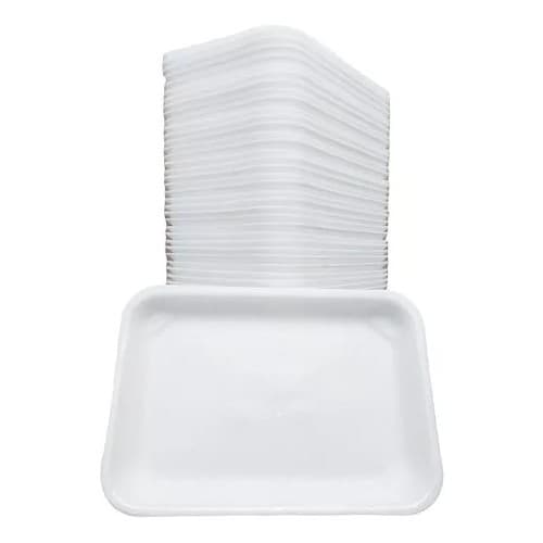 Bandeija Isopor B2 100Unid 21X14Cm Refeiçao Descartavel