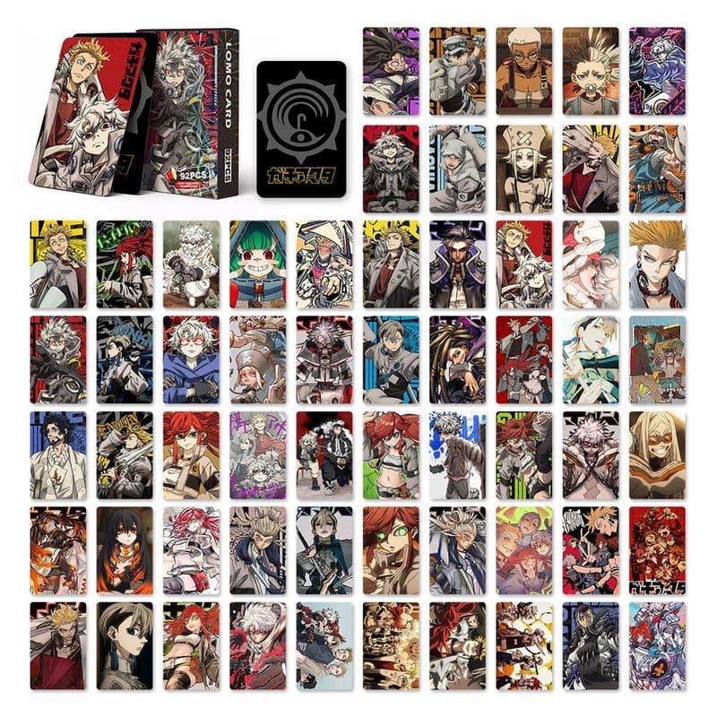 30 Unidades/Pacote GACHIAKUTA Cartão Laser Rudo Enjin Zanka Nijiku Riyo Rippa De Impressão Dupla Face LOMO Anime Cartões