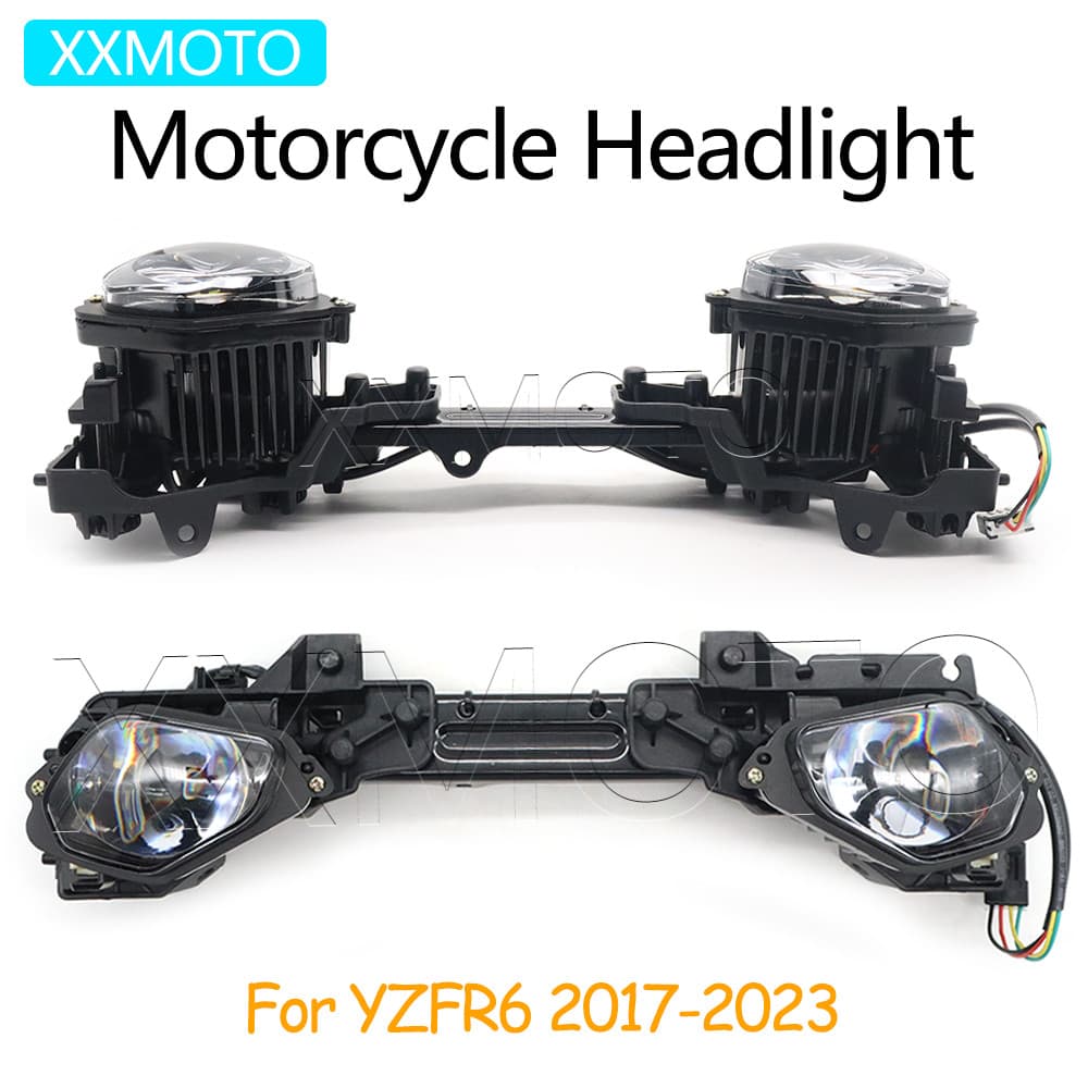 Para Yamaha YZFR6 YZF R6 2017 2018 2019 2020 2021 2022 2023 Conjunto Do Farol Dianteiro Da Motocicleta Lâmpada LED-R6 Ac
