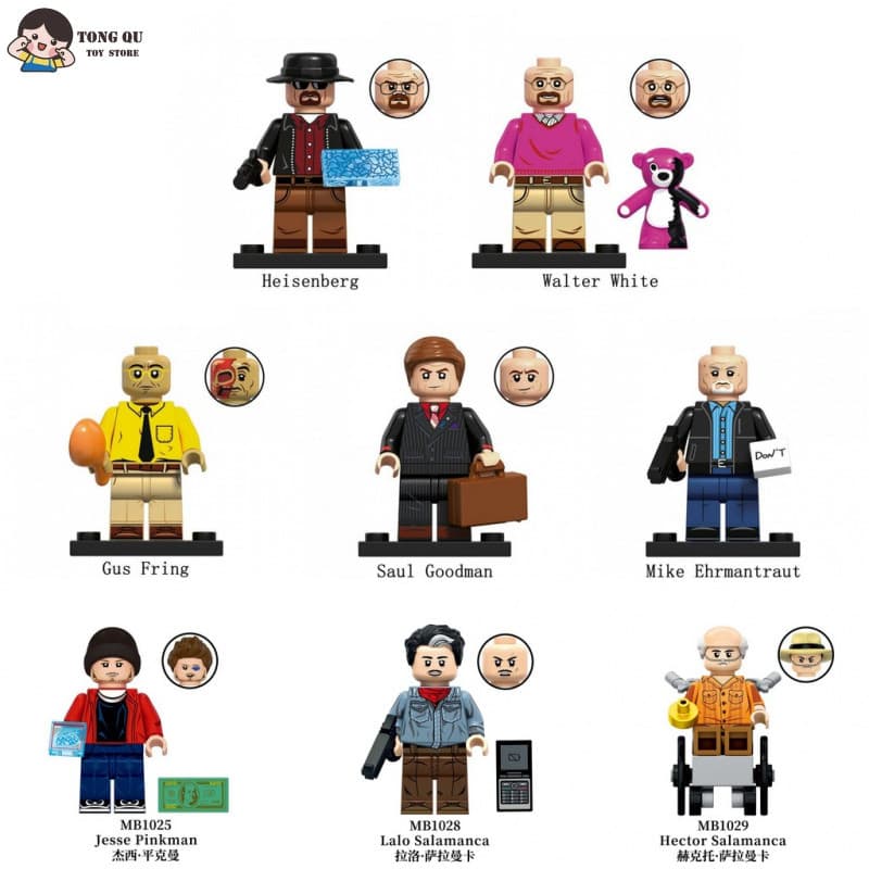 Brinquedos infantis presentes para meninos decorações de mesa blocos de construção Heisenburg