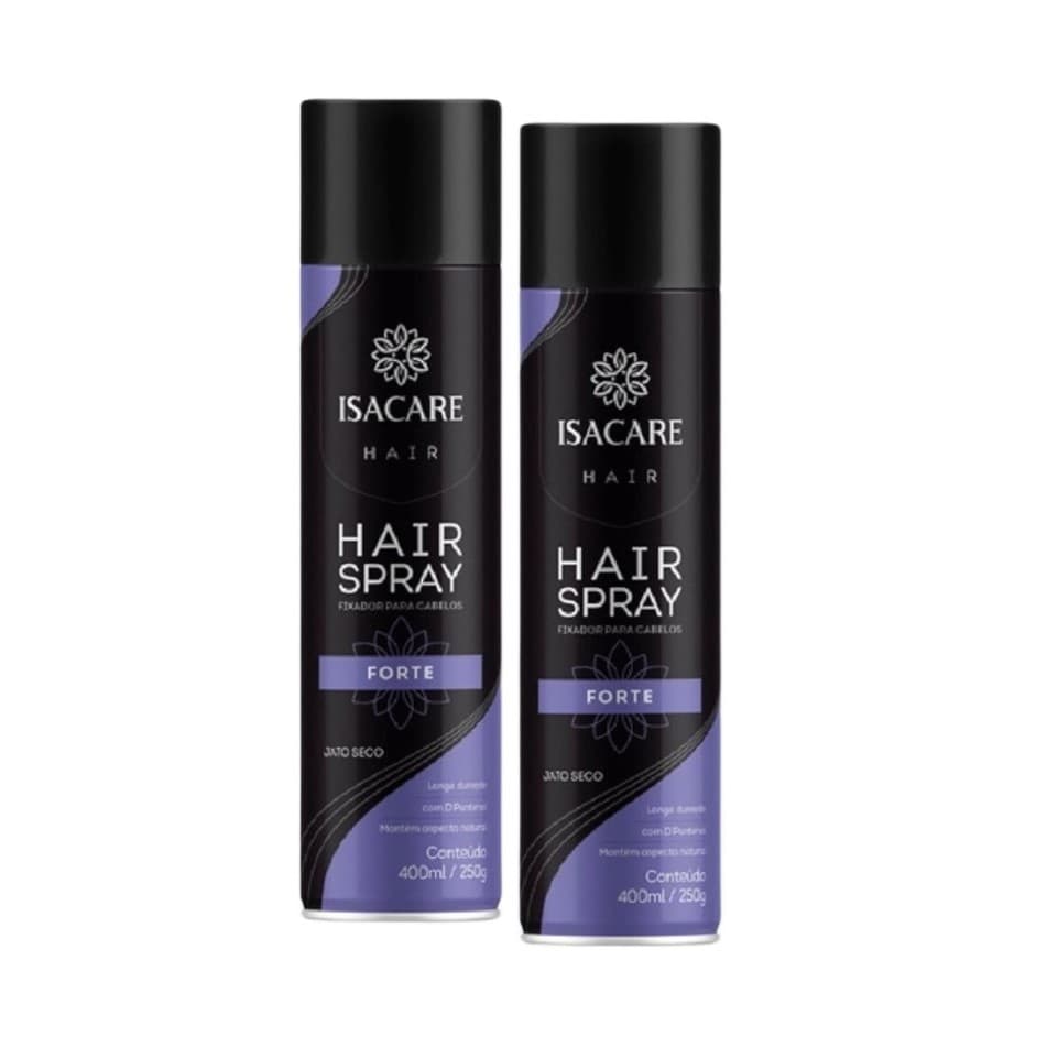 Kit Isacare 2 Spray Fixador de Cabelo Forte 400ml