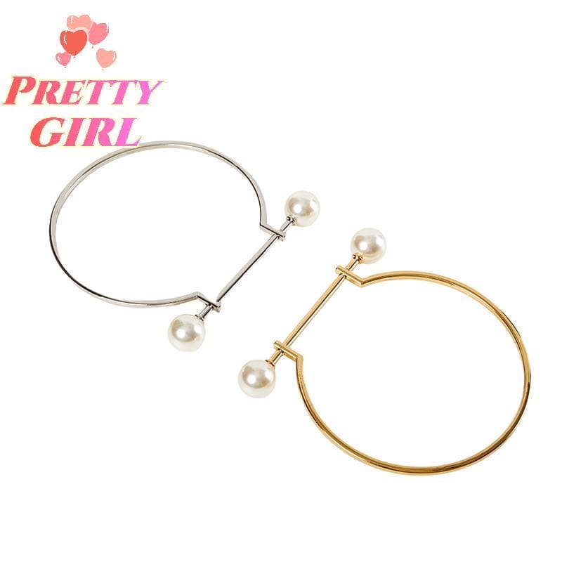 [Pretty ggirl] Alça De Bolsa De Metal De Substituição Braets Alças DIY Feitas À Mão Para Fazer Moda Imita Pérola Círculo