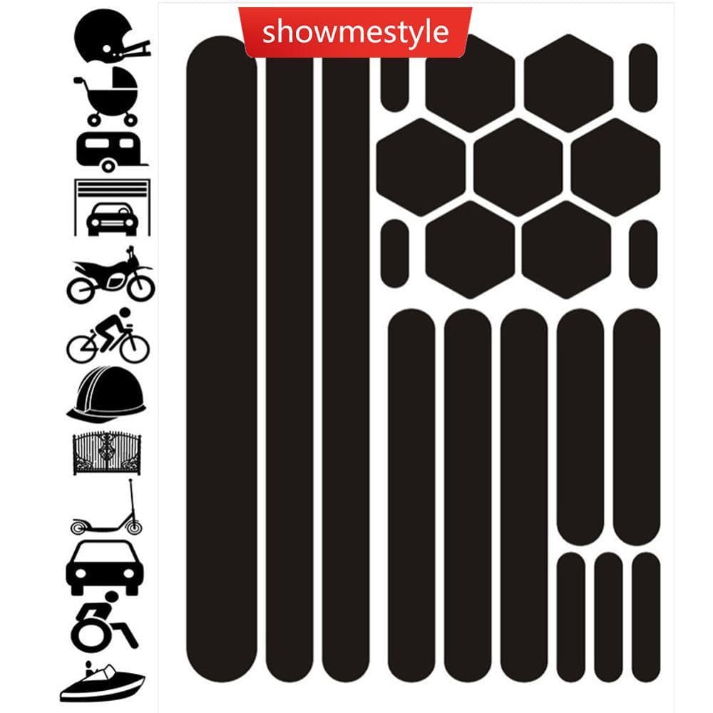 SMS Capacetes De Motocicleta Adesivos Reflexivos Pretos Invisíveis Fita Reflexiva Simples E Eficaz J9X3