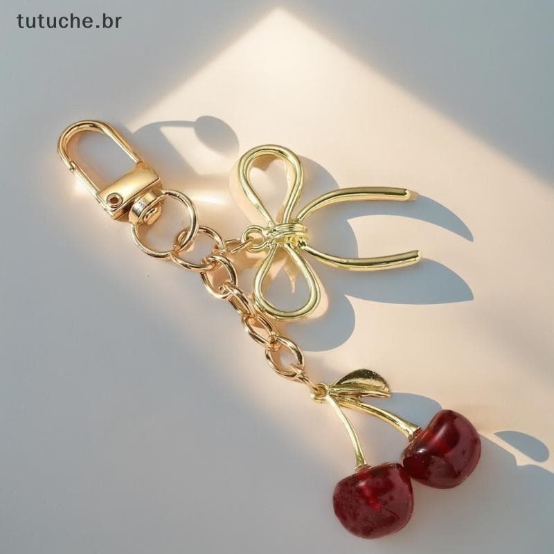TU Moda Cereja Arco Chaveiro Bonito Saco Pingente Para Mulheres Meninas Jóias Acessórios Presente BR