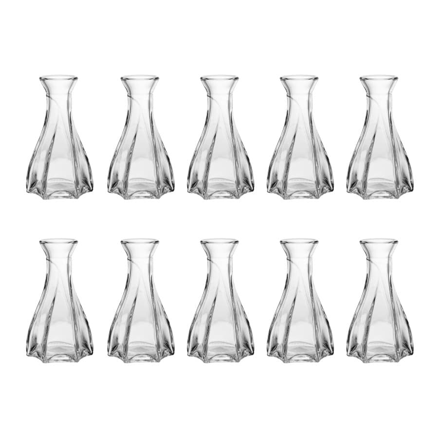Kit 10 Vasos Decorativo 12 Cm Vidro Flores Solitário Europeu