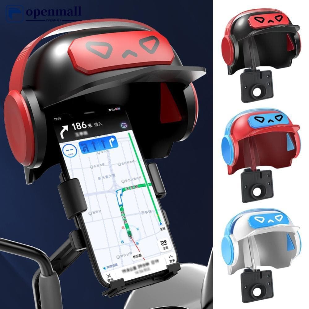 OMALL Desenho Animado Pequeno Capacete Piloto Motocicleta Suporte Para Celular E Navegação Bicicleta Elétrica Guarda-Sol