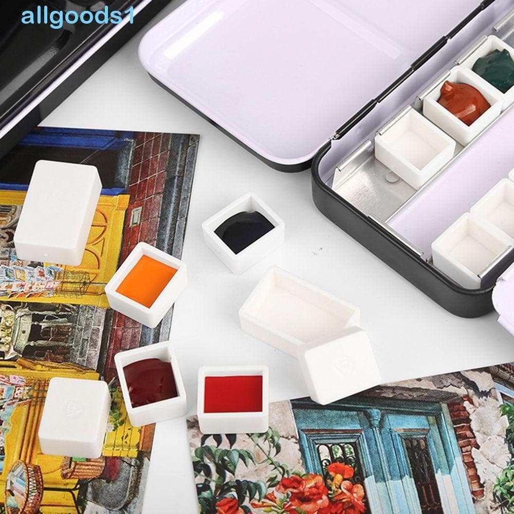 ALLGOODS Aquarela Paint Grid Artists Vazio Panela Completa 2ml Plástico Branco Materiais De Arte