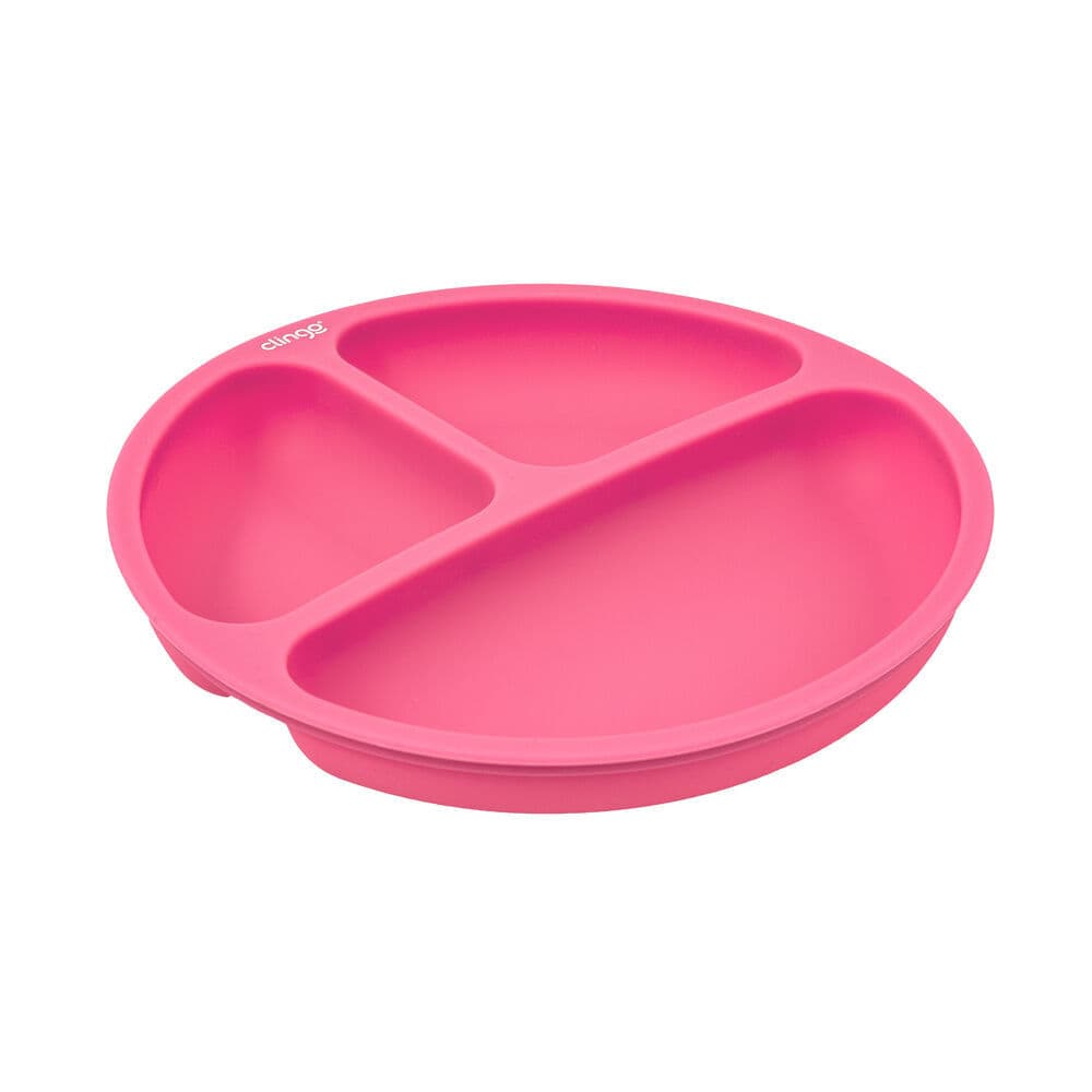 Prato Silicone Com Divisória Colors Rosa - Clingo
