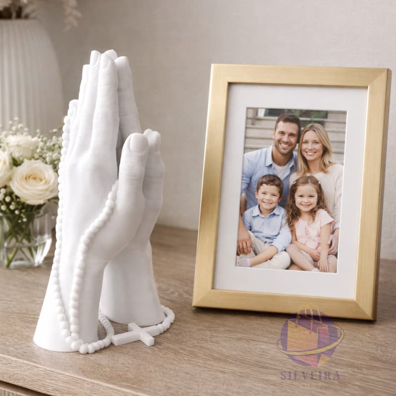 Escultura de Mãos Rezando e Orando - PARA SALA ,QUARTO  - Decoração Religiosa