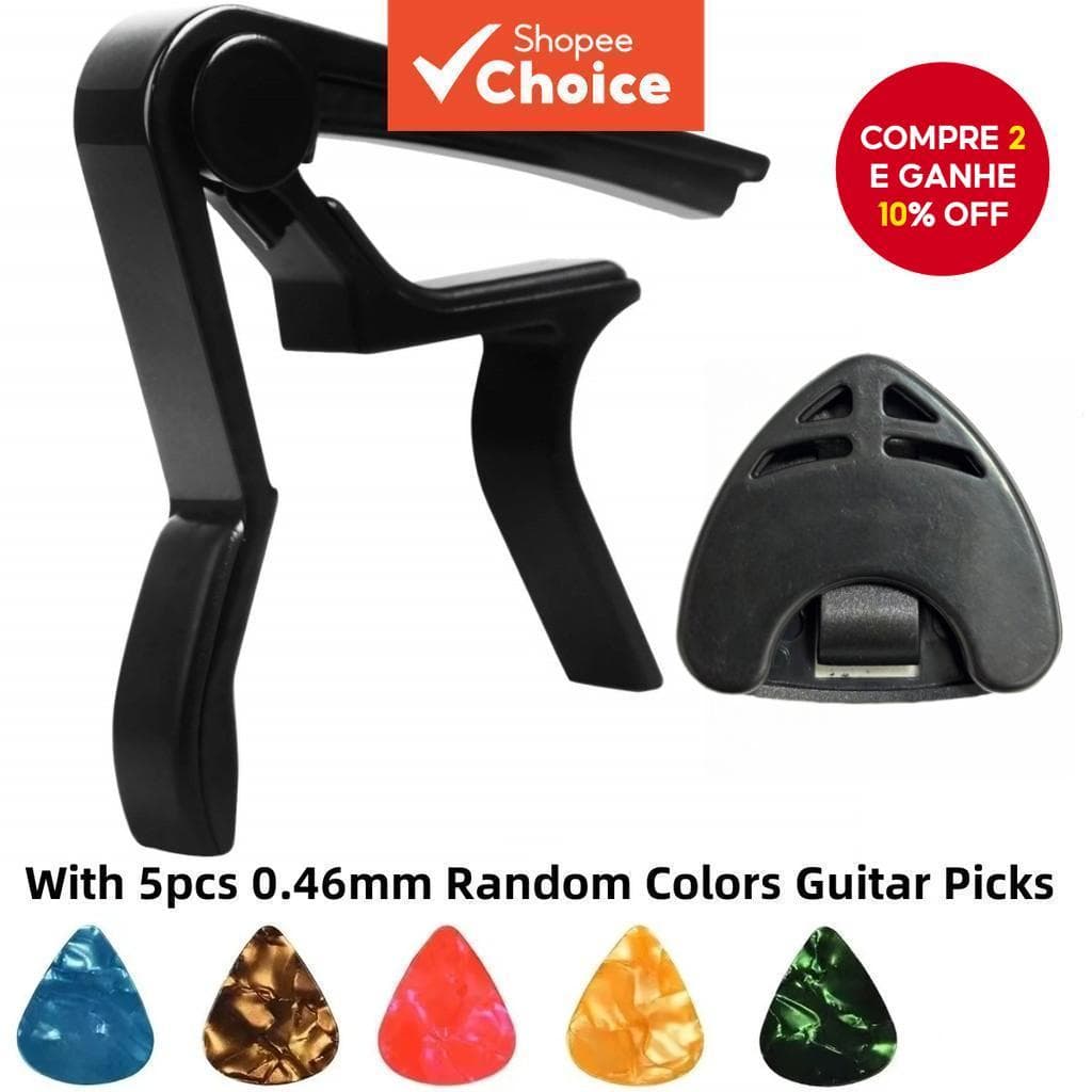 Capo Premium Para Guitarra E Ukulele | Com 5 Palhetas De 0.46 Mm , Ferramenta De Ajuste Rápido Ideia De Presente De Músi