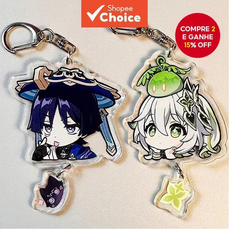 Genshin Impact Wriothesley Neuvillette Xiao Lesser Lord Acrílico Pingente Chaveiro Cosplay