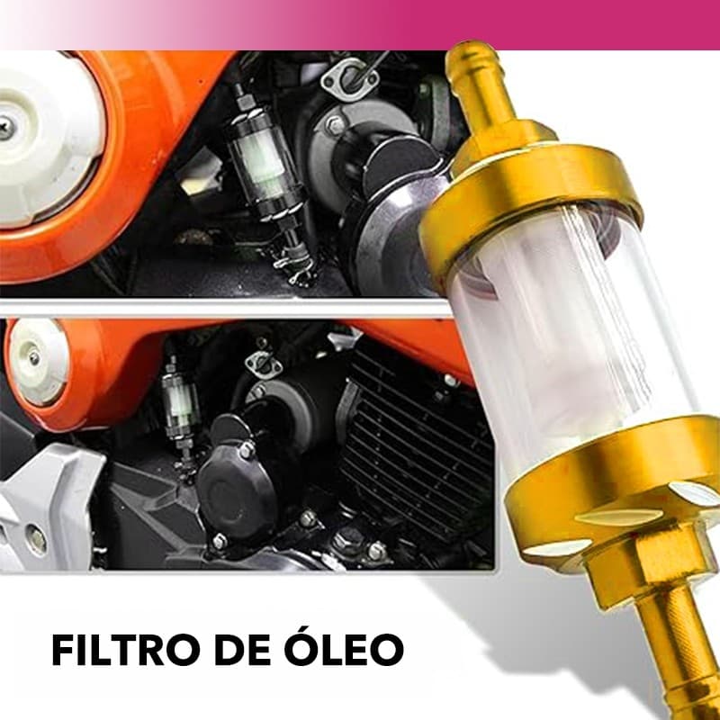 CNC Liga De Alumínio 8mm Filtro de Combustível com Vidro - Para Moto, Pit Bike 125/140/150/160cc, ATV e Motocross