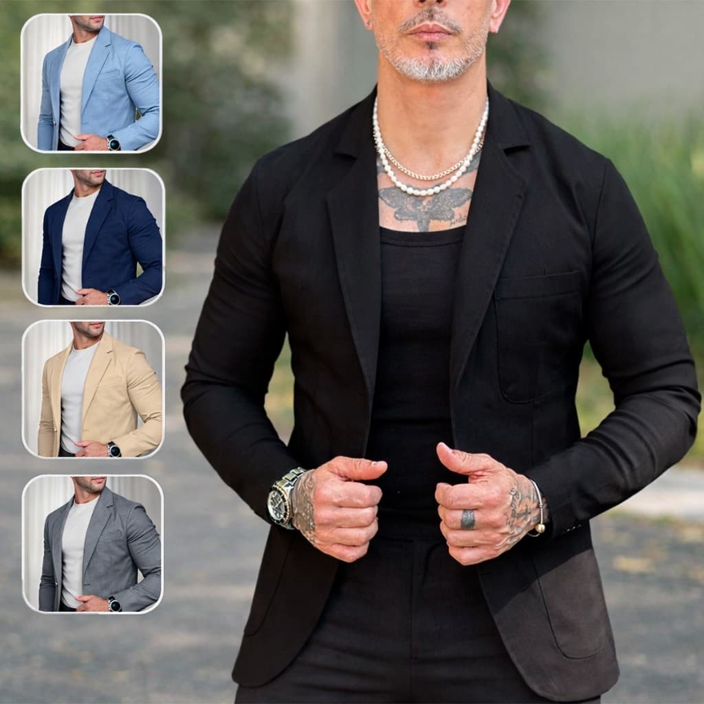 Blazer Bengaline Alfaitaria Masculino Elastano Slim Esporte Fino Premium Bolso Fit