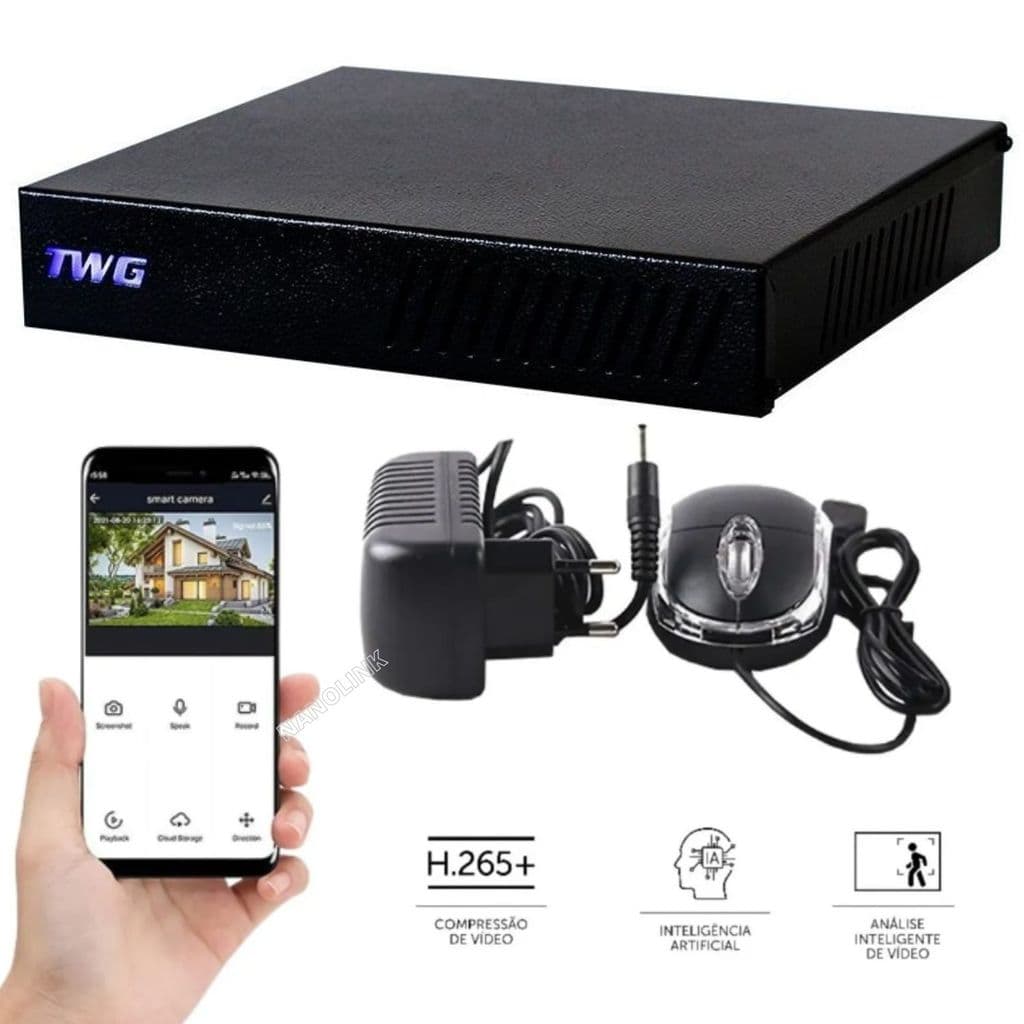 Gravador DVR TWG TW 5208 – 8 Canais Híbrido, 5MP-N, Full HD 1080P