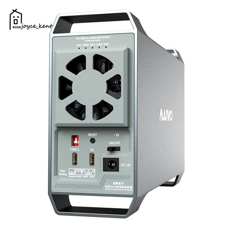 Gabinete De Disco Rígido Externo De 10 Gbps Dual Bay De 3.5 Polegadas Com 4 Temperaturas Inteligentes Controladas Para H