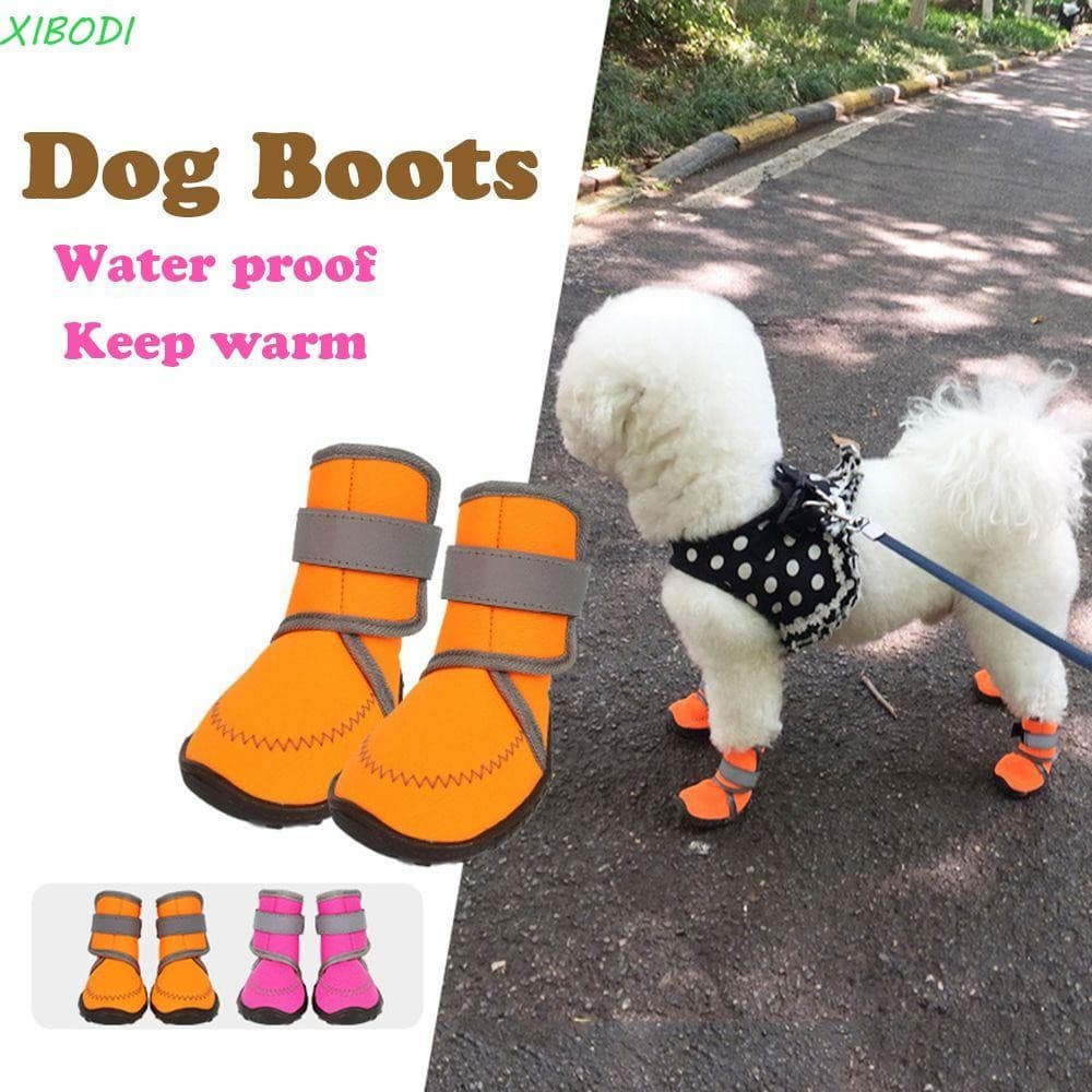 XIBODI Botas Para Animais De Estimação Suprimentos Outono E Inverno Estiramento De Quatro Vias Manter Quente De Neve Com