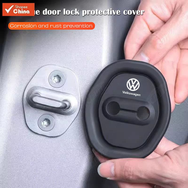Capa de Proteção para Fechadura de Porta de Carro Volkswagen, Decoração, Almofada Antichoque, Acessórios de Silicone par