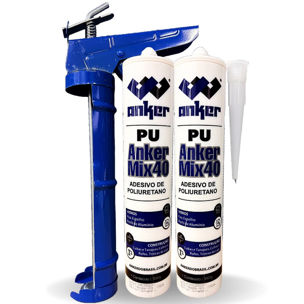 2 Cola Fixa Cuba Pu40 Inox Mármore Granito + Pistola