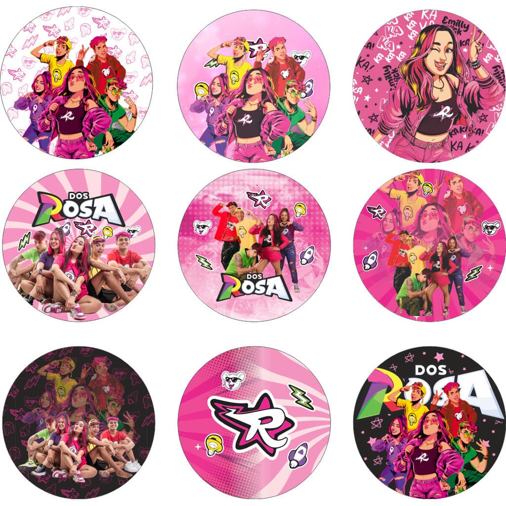 Capa de Painel Redondo Emilly Vick Dos Rosa Void Katlen em Tecido Sublimado 1,50x1,50m