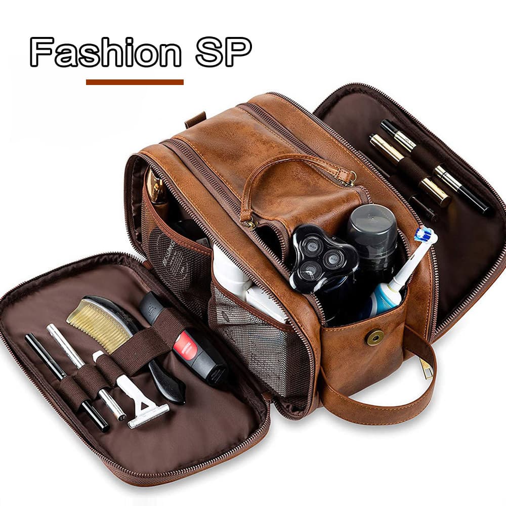 Necessaire Masculina Bolsa Porta Objeto Viagem Couro Pu Novo