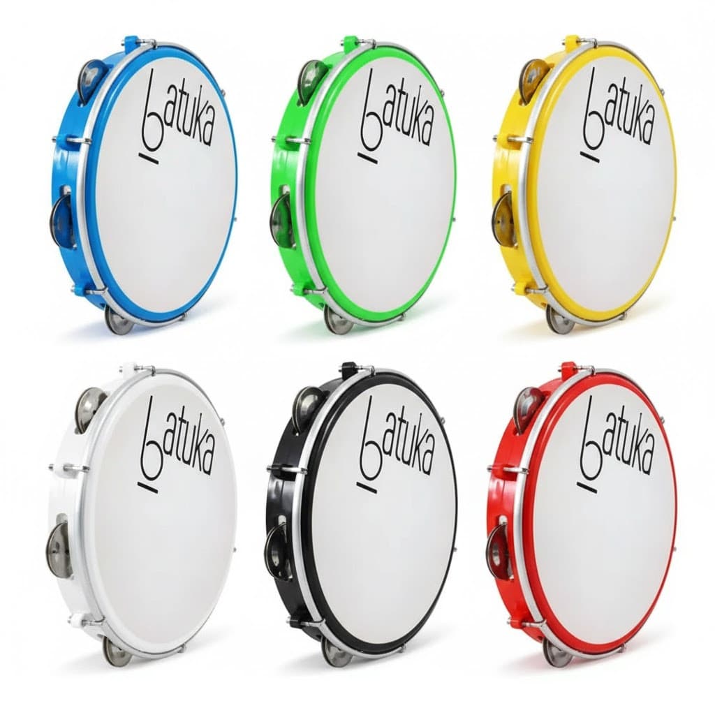 Pandeiro Luen Profissional 10" Com Pele Branca Premium - Cores a Escolher