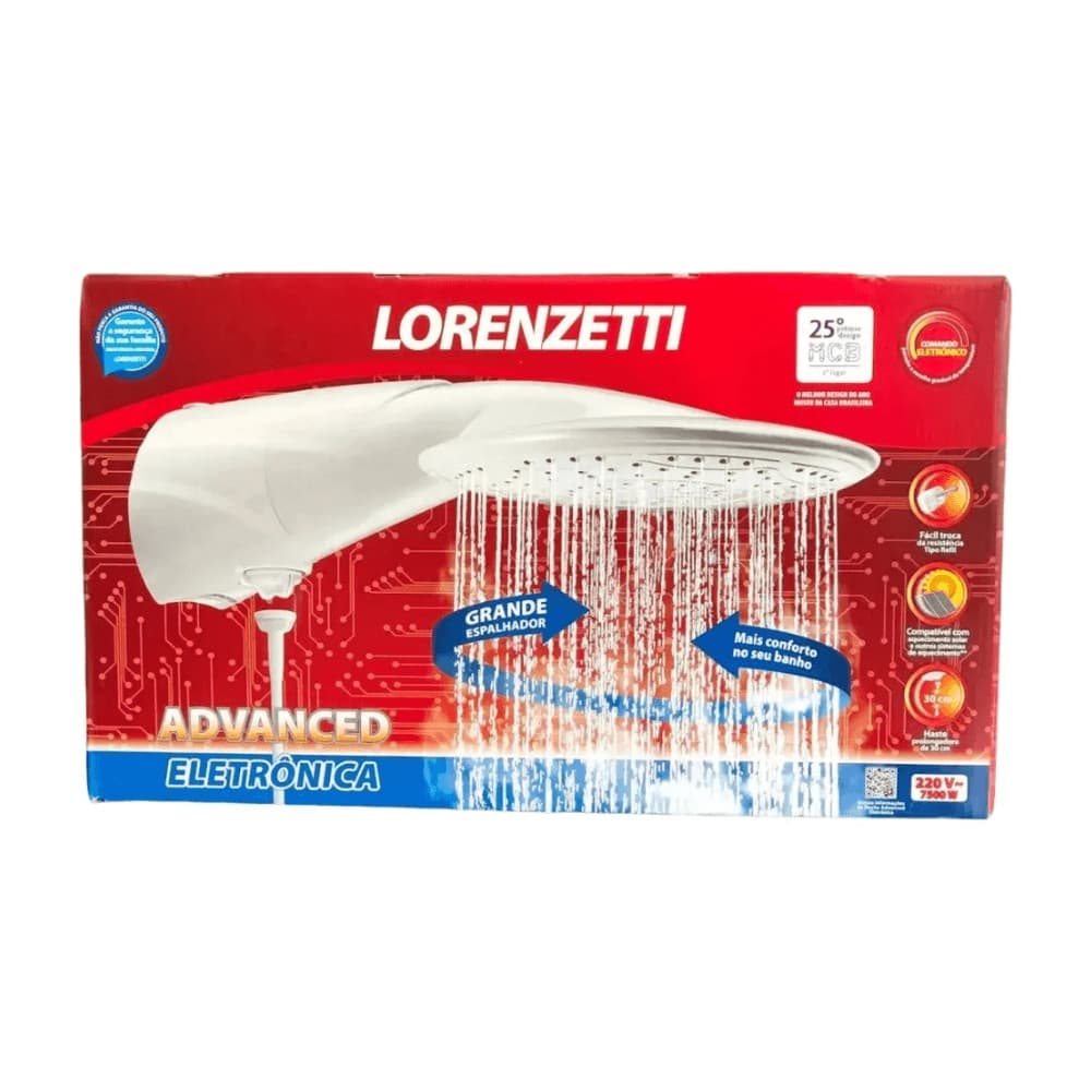 Ducha Advanced Eletrônica 220V 7500W Lorenzetti Chuveiro