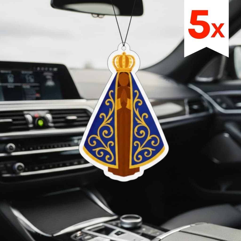 5x Cheirinho de Carro Nossa Senhora Aparecida Fé Aromatizante Automotivo