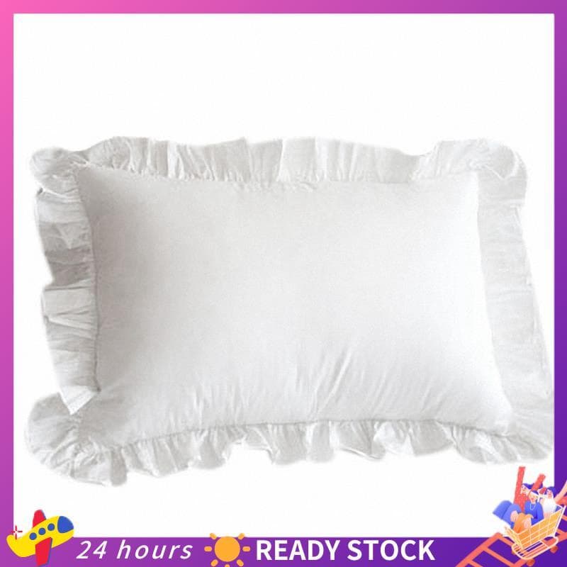 Fronha 100 % Algodão Com Babados E , Capa De Almofada Branca