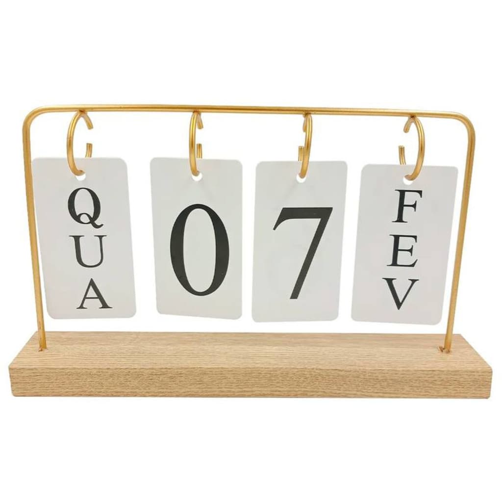Calendário De Mesa Decorativo Metal Plaquinhas