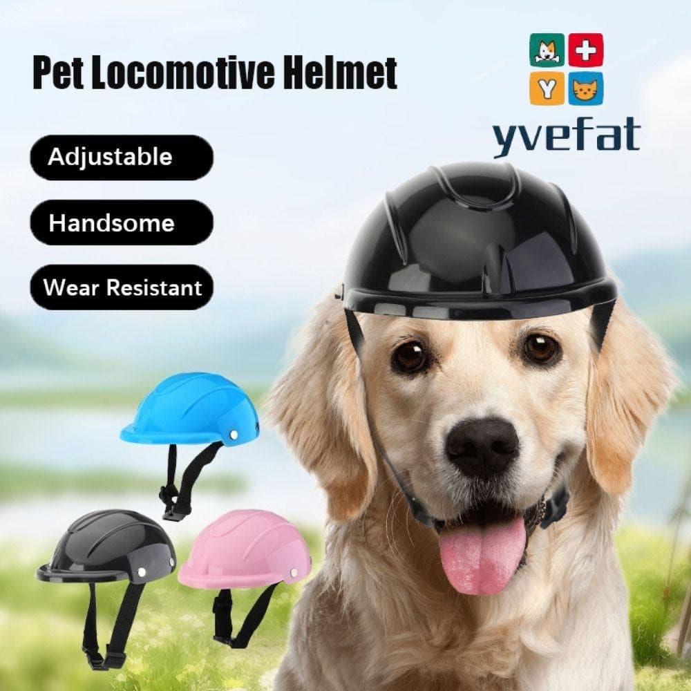 Capacetes Para Cães De Estimação YVEFAT , Capacete De Motocicleta Animais De Cor Sólida De Plástico Ajustável De Locomot