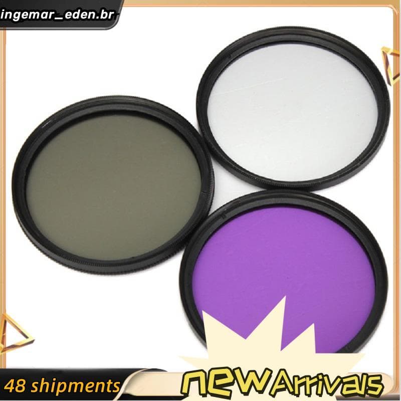 Conjunto De Filtros De Lente 3 Em 1 Para Câmeras 58 Mm Com UV + CPL + FLD E Bolsa De Transporte Várias Cenas