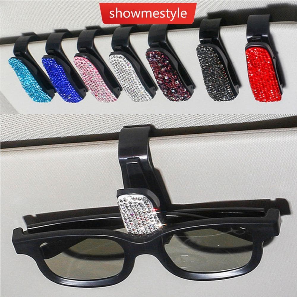 SMS Clipe De Viseira De Sol Do Carro Suporte Portátil Óculos Strass Decoração Interior Suprimentos P5U3