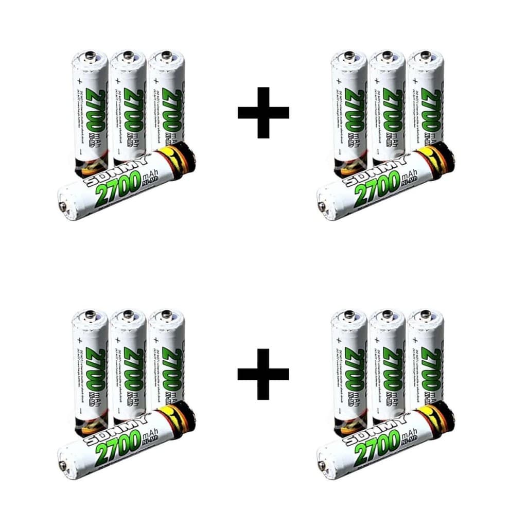 Pilhas Recarregáveis AA uo AAA 16 Unidades – Uso Intenso em Brinquedos e Jogos