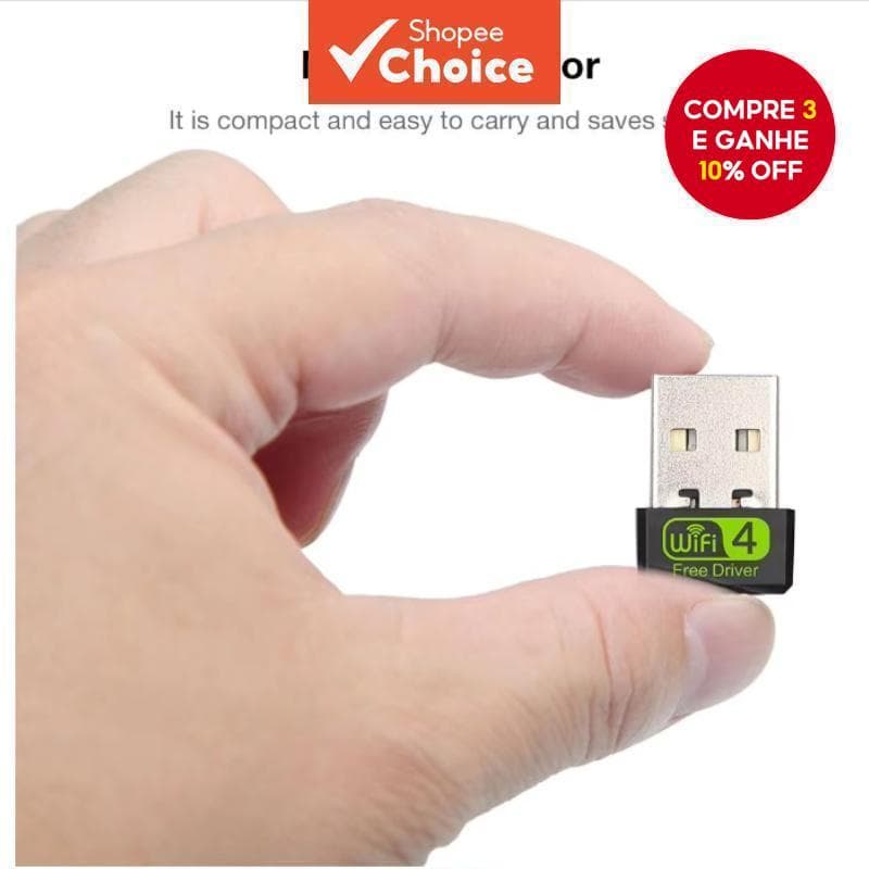  Adaptador Mini USB WiFi 150Mbps Antena 2.4G Placa de Rede Sem Fio Sem Necessidade de Driver para PC Laptop