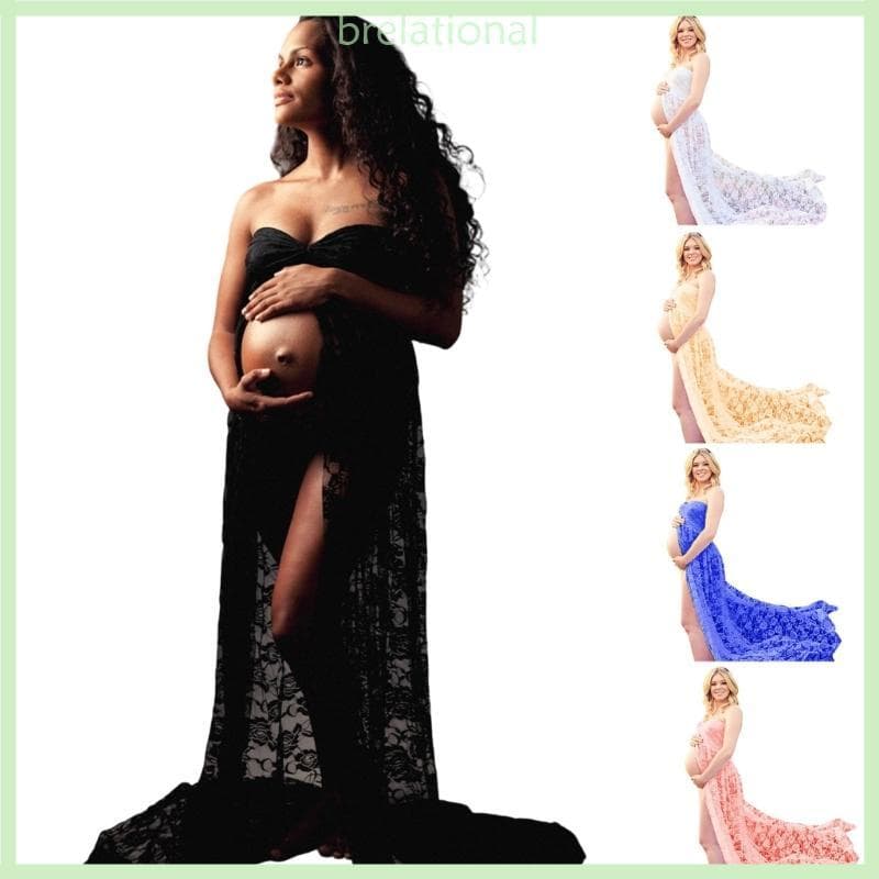 R Vestido Renda Bustier Apoio Elegante Arrasto Para Fotografia Todo Prazo E Evento Maternidade