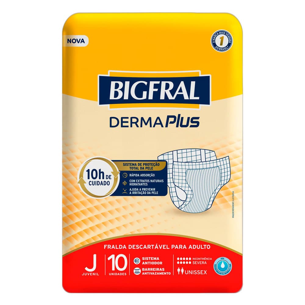Fralda Bigfral Derma Plus Juvenil 10 Unidades