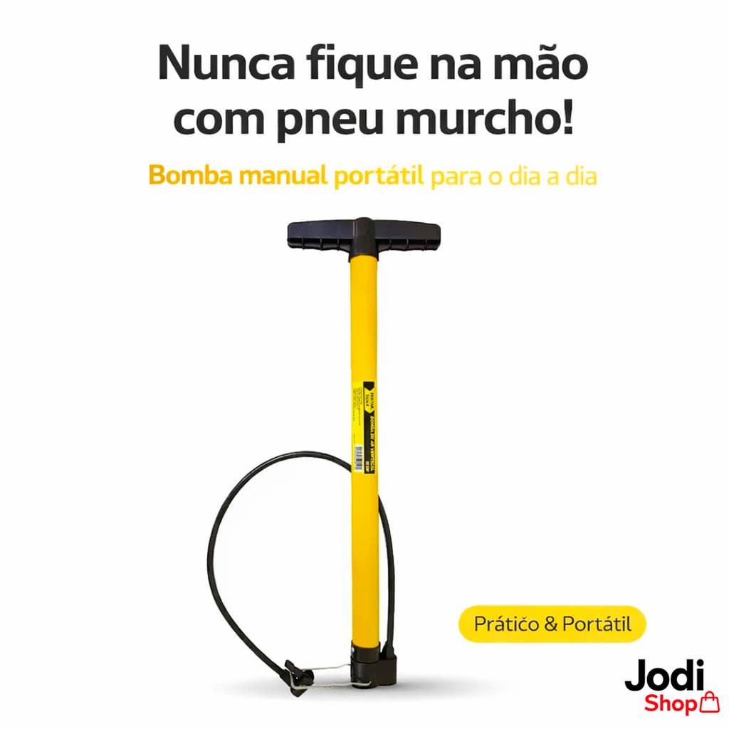 Bomba de Ar Manual Portátil para Bicicleta Moto e Bola Leve e Resistente