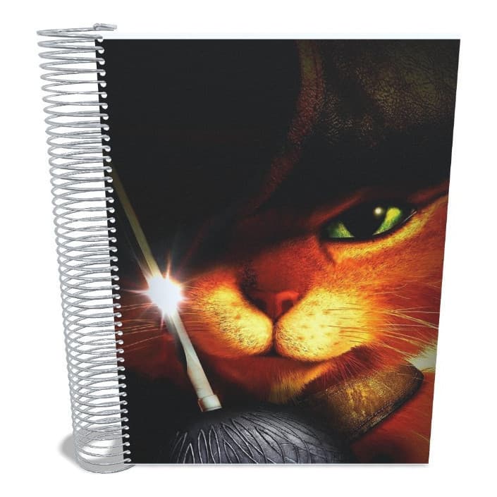Caderno Gato De Bota  1 Matéria Personalizado