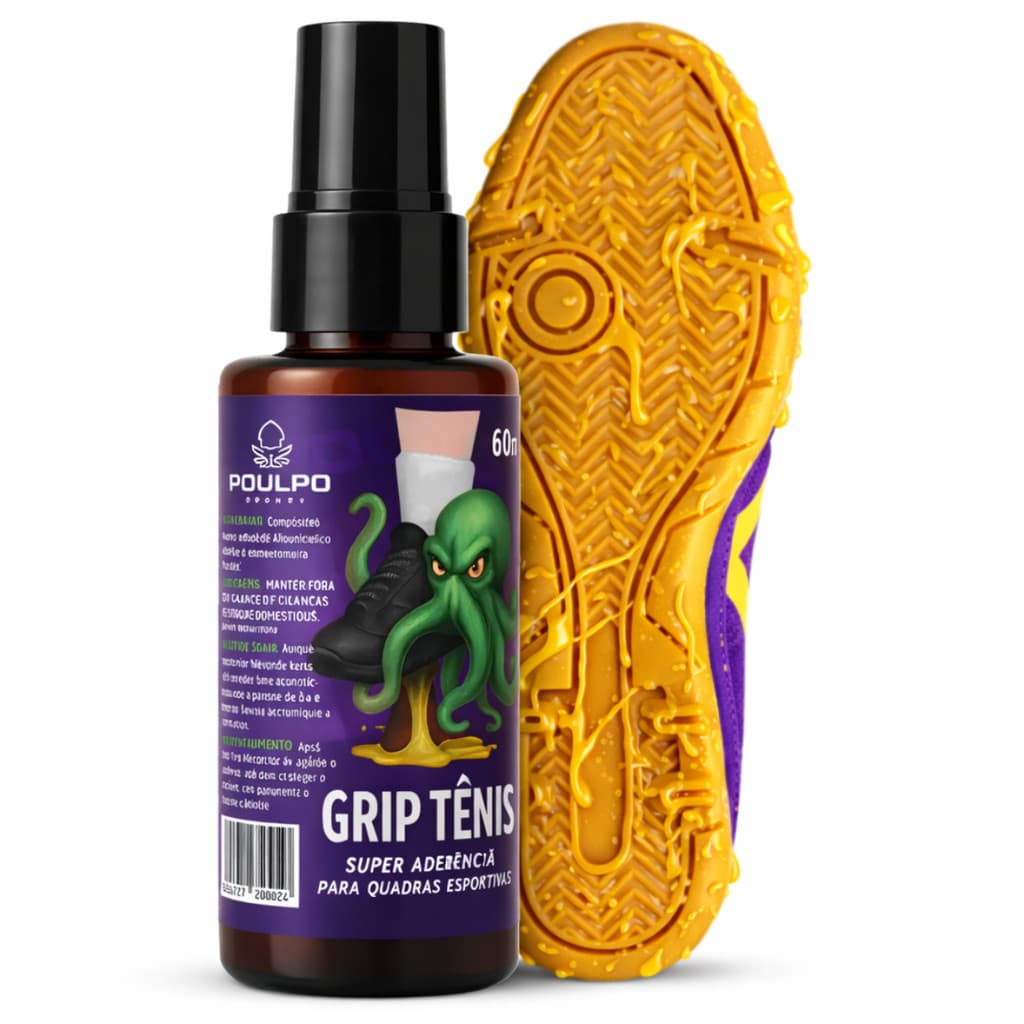 Cola Grip Para Não Escorregar Jogando Em Quadra 60ML Chuteira Ou Tênis Futsal Vôlei Basquete Poulpo