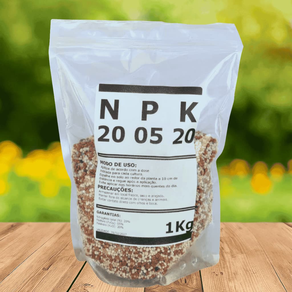 ADUBO FERTILIZANTE NPK 20-05-20  PLANTAS - FLORES - FRUTAS 1KG
