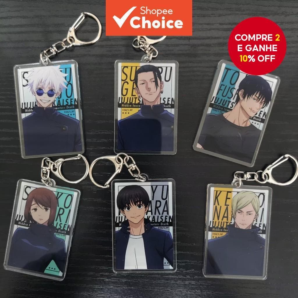 Figuras de Anime Jujutsu Kaisen Gojo Satoru Geto Suguru Cosplay Correntes de Chaves Acrílicas